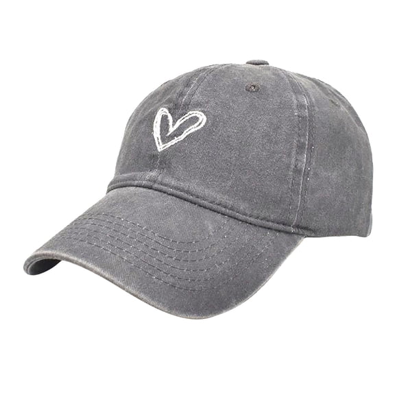 Valora Embroidered Washed Baseball Cap Sun Visor Curved Brim Style Unisex Dad Hat Adjustable Gray Gray