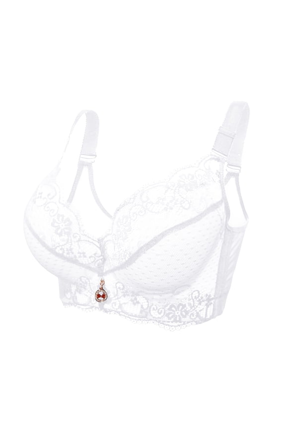 Enhanced Padded Push Up Lace Bra For Everyday Comfort And Support White 38