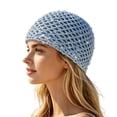 thumbnail image 1 of Valora Glitter Sequin Mesh Boho Hollow Out Beret For Beach Travel Party Fashion Hat Blue, 1 of 4