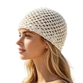 thumbnail image 1 of Valora Glitter Sequin Mesh Boho Hollow Out Beret For Beach Travel Party Fashion Hat White, 1 of 4
