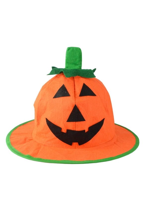 Halloween Pumpkin Beret Hat For Party Masquerade Performance Circular Non Woven Headwear Orange