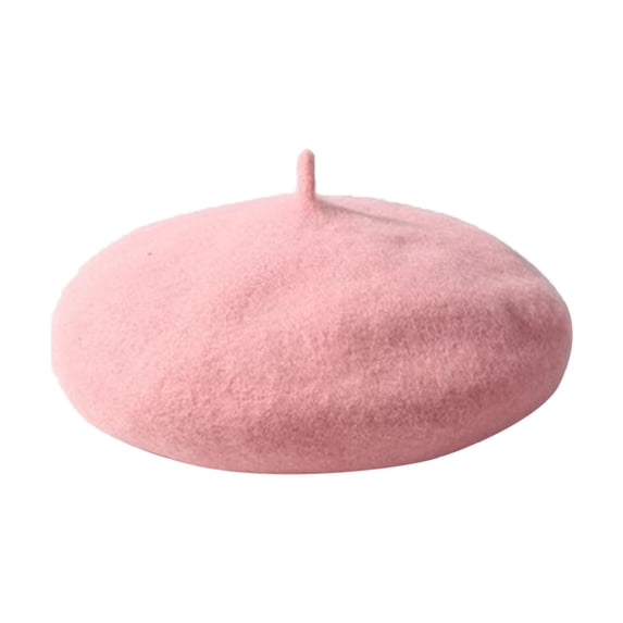 Valora Kids Autumn Winter Solid Warm Beret Pumpkin Hat Woolen Caps Pink