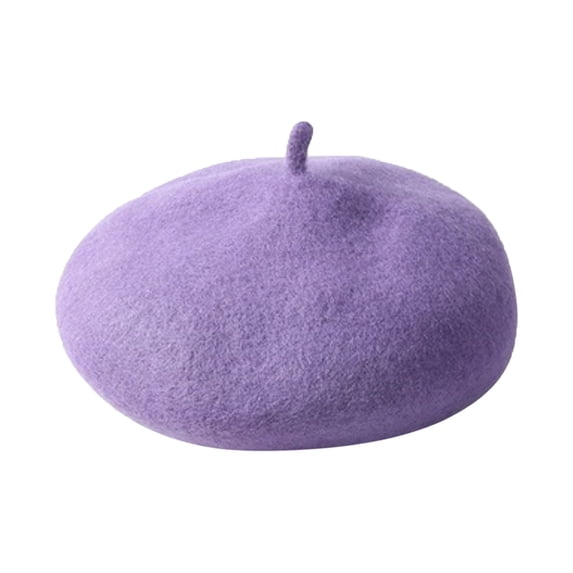 Valora Kids Autumn Winter Solid Warm Beret Pumpkin Hat Woolen Caps Purple