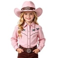thumbnail image 1 of Valora Kids Western Cowboy Hat For Playful Farmhouse Style Outdoor Sun Little Boys Girls Cute Fashionable Toddler Child Summer Daily Leisure Pink, 1 of 4