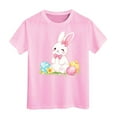 thumbnail image 1 of Valora Little Kid Girls Tops Easter Shirt for Toddler Kids -Festive Bunny Eggs Graphic Tee for Young Girls and Boys Pink 4-5 Years, 1 of 3