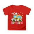 thumbnail image 1 of Valora Little Kid Kids Summer Tops Easter Round Neck Petal Sleeve Casual Solid Color T-Shirts for Girls Lightweight Everyday Tee for and School Red 4-5 Years, 1 of 4