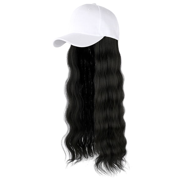 Valora Long Hair Wig Hat Attached Adjustable Curly Baseball Cap Hairstyle Red