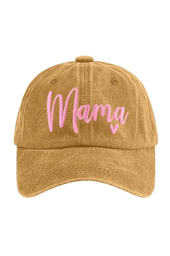 Mama Hats For Women Funny Adjustable Baseball Cap Casual Dad Snapback Trucker Denim Plain Yellow Yellow