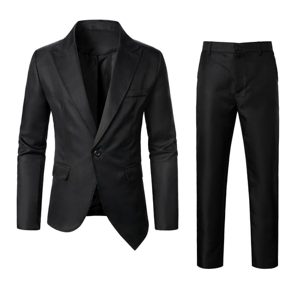 Valora Men Fahion Outfit Men's Suits Men’ s Suits 2 Mens Business Wedding Prom Casual Stretch Slim Fit Classic Fit Tuxedo And Pants Two Piece Black L