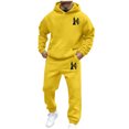thumbnail image 1 of Valora Men Fahion Outfit Men's Suits Product Category Men's Suits Platform Competitor Title Analysis And Women's Autumn And Winter Fashion Casual Letter Printed Sports Long Sleeved Hoodie Set, 1 of 4