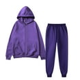 thumbnail image 1 of Valora Men Fahion Outfit Men's Suits Zippered Hoodie Cardigan Sweatpants TwoPiece Set for Casual Comfort and in Solid Color Purple 2XL, 1 of 2