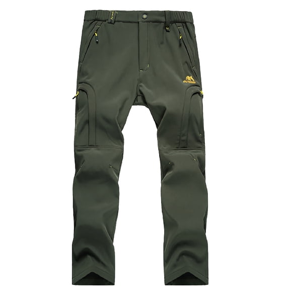 Valora Men Pants Men's Casual Pants for Autumn and Winter Outdoor Warmth Soft -Ended Trousers with Windproof Thick Fabric and Belt Included Army Green S