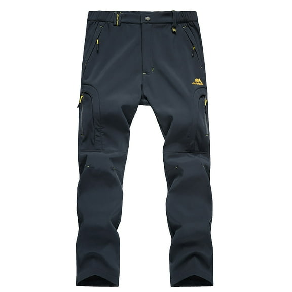 Valora Men Pants Men's Casual Pants for Autumn and Winter Outdoor Warmth Soft -Ended Trousers with Windproof Thick Fabric and Belt Included Dark Gray S