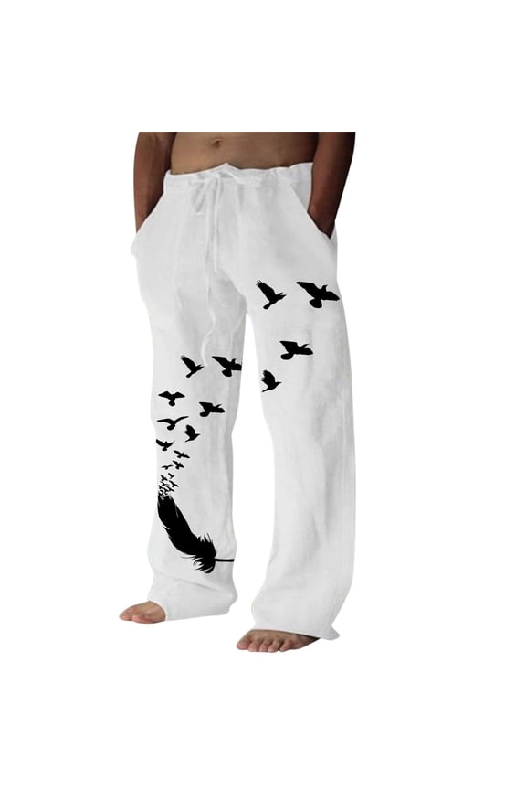 Men Pants Men's Casual Pants - Slim Fit Japanese Sports Style Trousers for Everyday Wear Breathable Fabric Durable Construction and Comfortable All-Day Fit White 3XL