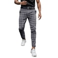 thumbnail image 1 of Valora Men Pants Men's Casual Plaid Zip Jeans for Everyday Comfort and Style with Relaxed Fit and Easy Wear Grey 2XL, 1 of 3
