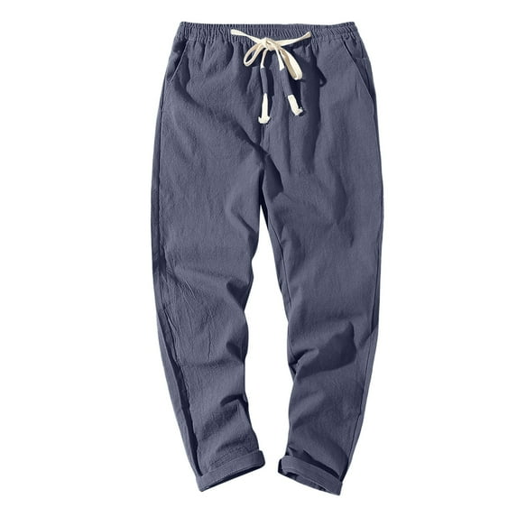 Valora Men Pants Men's Casual Trousers for Everyday Comfort and Slim Fit Style in Solid Color for Japanese Sports- Gray 1 2XL