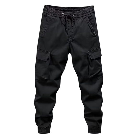 Valora Men Pants Mens Casual Pants Mens Fashion Joggers Sports Casual Cargo Pocket Hiking Trousers Men Long Black 5XL