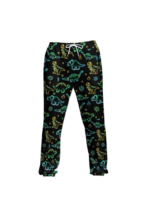 Men Pants Outdoor Casual Trousers for Everyday Wear with Print Pattern and Elastic Waist— Relaxed Fit for Spring and Autumn Black S
