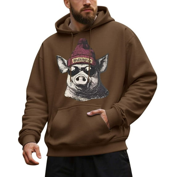 Valora Men Sweatshirt Men's Animal Series Loose Fit Hoodie for Everyday Casual Wear in Autumn Winter Apparel Product Category Description Dark Gray M
