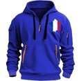 thumbnail image 1 of Valora Men Sweatshirt Men's Casual Hoodie Sweatshirt Loose Fit Pullover with Print Design for Autumn Winter Daily Wear Comfortable Streetwear Meets Everyday Style Blue M, 1 of 2