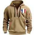 thumbnail image 1 of Valora Men Sweatshirt Men's Casual Hoodie Sweatshirt Loose Fit Pullover with Print Design for Autumn Winter Daily Wear Comfortable Streetwear Meets Everyday Style Khaki 2XL, 1 of 2
