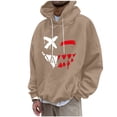 thumbnail image 1 of Valora Men Sweatshirt Men's Hoodie Sweatshirt for Fall Winter with 3D Face Print Comfortable Warm Casual Pullover Top for Everyday Wear Khaki M, 1 of 4