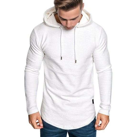 Valora Men Sweatshirt Men's Hoodies Sweatshirts Autumn Winter Casual Loose Fit Hooded Pullover Sweater Top for Men White 3XL