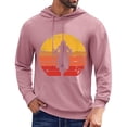 thumbnail image 1 of Valora Men Sweatshirt Men's Hoodies Sweatshirts Fashion Casual Motorcycle Print Hooded Pullover Long Sleeve Drawstring Sweater Top Pink M, 1 of 4