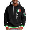 thumbnail image 1 of Valora Men Sweatshirt Men's Hoodies Sweatshirts Stylish Italian Print Letter Hoodie For Men Comfortable Casual Wear With Adjustable Drawstring And Soft Fabric Ideal For Year Round Fashion Black 5XL, 1 of 4