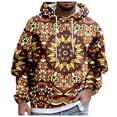 thumbnail image 1 of Valora Men Sweatshirt Men's Hoodies Sweatshirts Warm Pullover with Long Sleeve African Wind Print Design for Everyday Comfort Gold L, 1 of 4