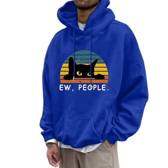 Valora Men Sweatshirt heavyweight pullover hooded sweatshirt with stylish front pocket and adjustable drawstring for everyday casual comfort in autumn winter Blue S