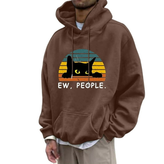 Valora Men Sweatshirt heavyweight pullover hooded sweatshirt with stylish front pocket and adjustable drawstring for everyday casual comfort in autumn winter Brown 3XL