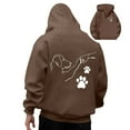 thumbnail image 1 of Valora Men Winter Outfit Casual Hoodie with Cute Puppy Print for Everyday Comfort – Loose Fit Pullover Sweatshirt for Autumn Winter Fashion Coffee XL, 1 of 5