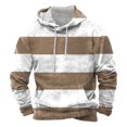 thumbnail image 1 of Valora Men Winter Outfit Men's Fall And Winter Hooded Sweatshirt With Drawstring Casual Loose Fit Sweater For Everyday Wear Khaki L, 1 of 2