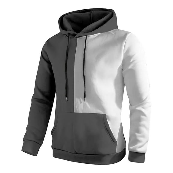 Valora Men Winter Outfit Men's Hoodies Sweatshirts Fashionable 3D Print Hooded Pullover with Drawstring Long Sleeve Casual Sweater Top Dark Gray XL