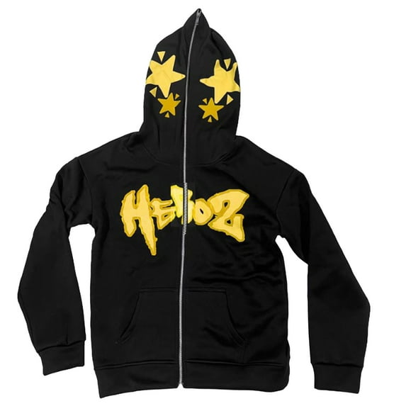 Valora Men Winter Outfit Men's Hoodies Sweatshirts Product Title Street Fashion Casual Loose Hooded Zipper Hoodie for Men Yellow M