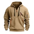 thumbnail image 1 of Valora Men Winter Outfit Product Category Men%27s Hoodies Sweatshirts Men%27s Zip Hoodie with Front Pockets for Autumn and Winter Khaki 3XL, 1 of 3