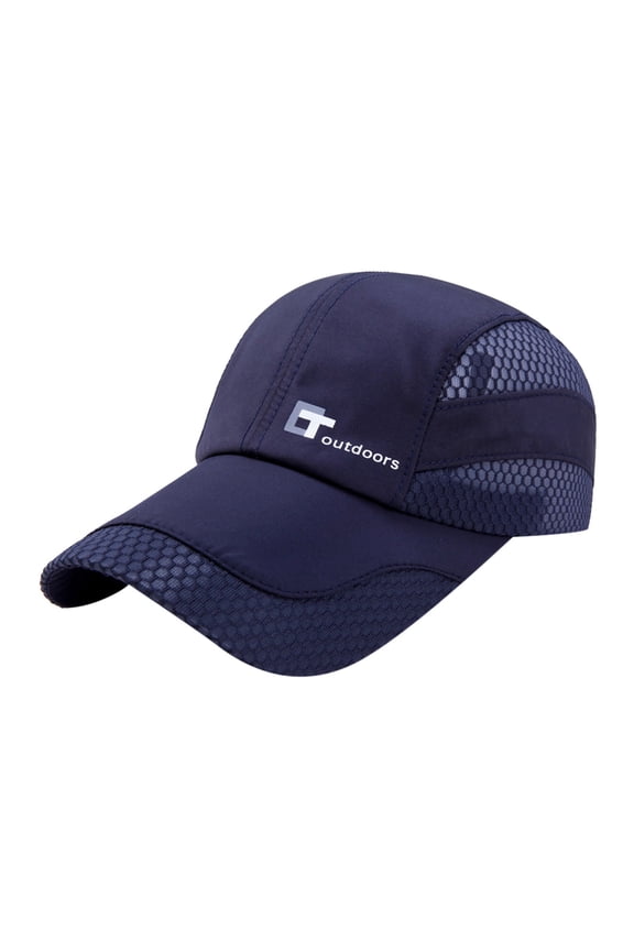 Men Women Solid Mesh Quick Drying Adjustable Breathable Sport Outdoor Sun Baseball Visors Cap Blue