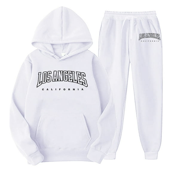 Valora Men and Women Sports Suit for Autumn and Winter with Hooded Sweater Pants Tassels Leisure Set for Everyday Comfort Versatility White XL