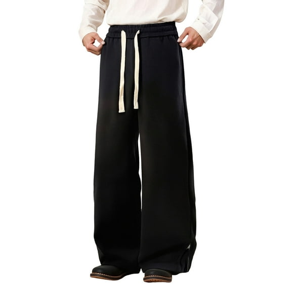 Valora Men's Casual Jogger Pants with Zippered Ankles for Daily Wear and Outdoor Activities – Flexible Comfort Fit Trousers for Everyday Style and versatile practicality Black S