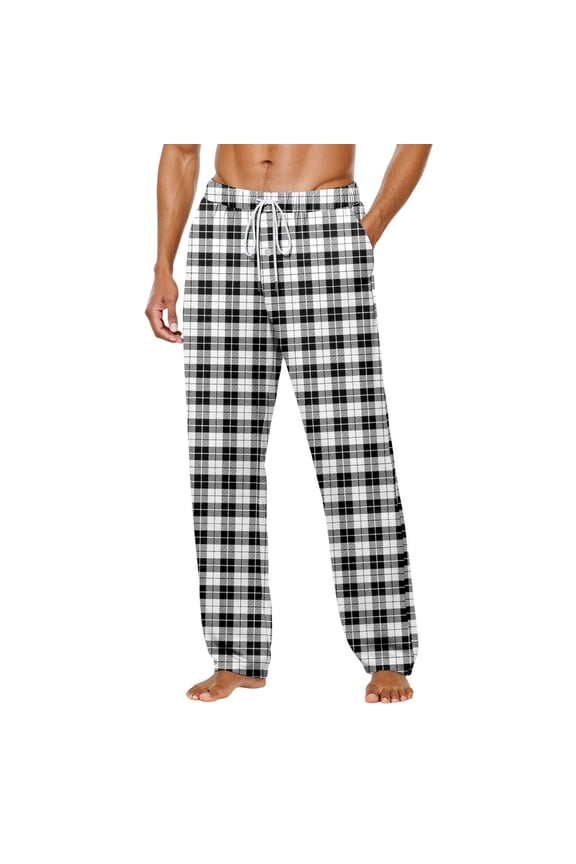 Men's Casual Pants for Daily Wear and Outdoor Activities Soft Comfortable Sleep Pants with Button Fly Solid Design for Home Relaxation and Weekend White S