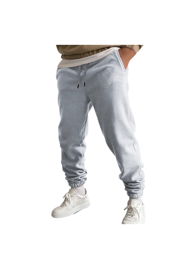 Men's Casual Pants for Autumn and Winter | High Street Leisure Trousers for Daily wear and Sports Gray 1 2XL