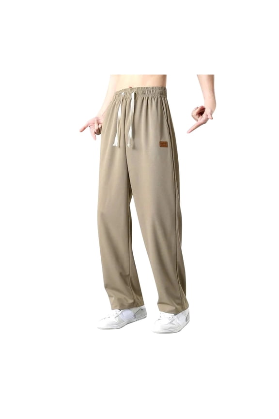 Men's Casual Stretch Pants Lightweight Thin Unisex Pull On Beva Wear Brown 5XL