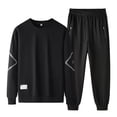 thumbnail image 1 of Valora Men's Casual Tracksuit Set for Daily Wear— Long Sleeve Sweatshirt and Pants Outfit for Home Outdoors Gym and Run Black XL, 1 of 3