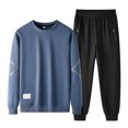thumbnail image 1 of Valora Men's Casual Tracksuit Set for Daily Wear— Long Sleeve Sweatshirt and Pants Outfit for Home Outdoors Gym and Run Blue 3XL, 1 of 3