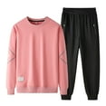 thumbnail image 1 of Valora Men's Casual Tracksuit Set for Daily Wear— Long Sleeve Sweatshirt and Pants Outfit for Home Outdoors Gym and Run Pink 5XL, 1 of 3