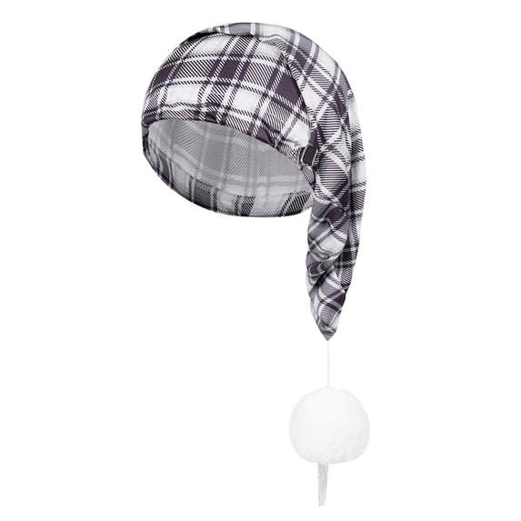 Valora Men's Party Fashion Adjustable Fringe Nightcap Plaid Hair Baseball Cap Gray Gray