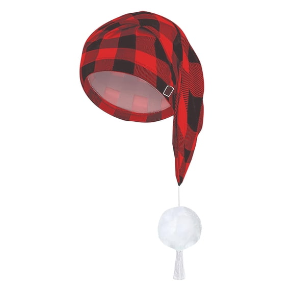 Valora Men's Party Fashion Adjustable Fringe Nightcap Plaid Hair Baseball Cap Red Red