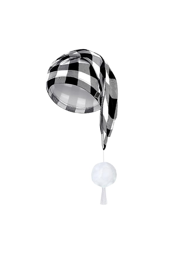 Men's Party Fashion Adjustable Fringe Nightcap Plaid Hair Baseball Cap White White