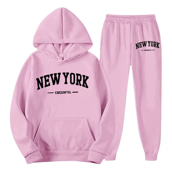 Valora Men's Suit Street Hoodie Tracksuit for Daily Casual Wear Comfortable Two Piece Set with Hooded Sweatshirt and Joggers Pink 2XL